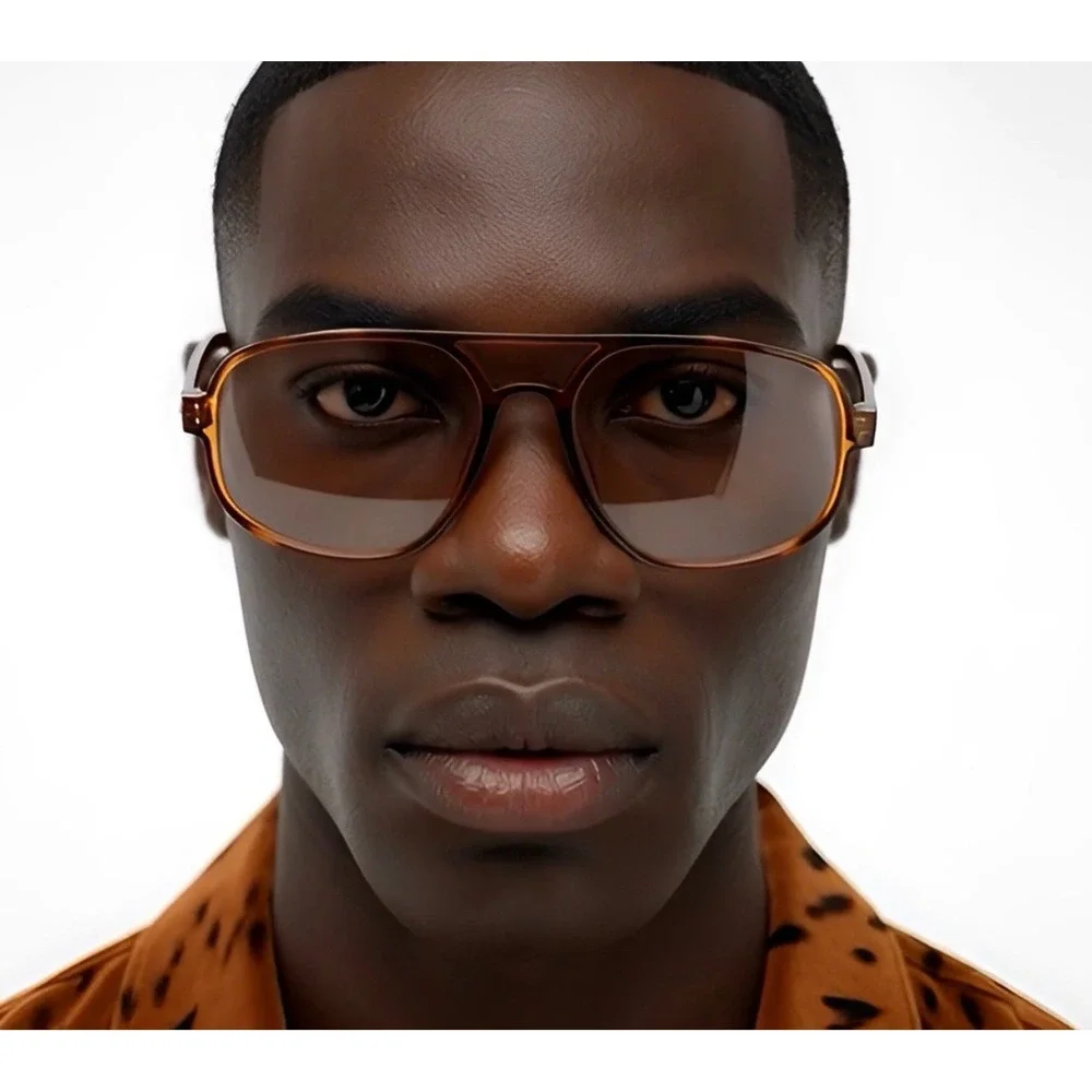 Retro Aviator Sunglasses Orange Gradient Lenses Men's Fashion Eyewear‎ UV400 New